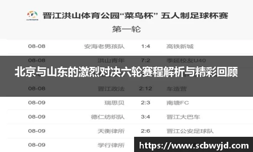 北京与山东的激烈对决六轮赛程解析与精彩回顾